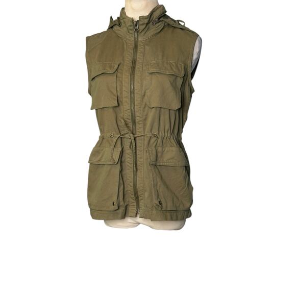 J.Crew Classic twill Chino green hoodie vest jacket size XS - Picture 11 of 13